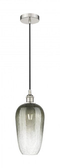 Brookhaven Flute - 1 Light - 7 inch - Polished Nickel - Cord hung - Mini Pendant (3442|616-1P-PN-G484-7SL)