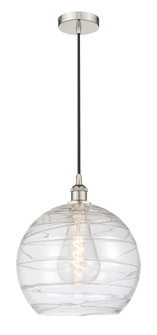Athens Deco Swirl - 1 Light - 14 inch - Polished Nickel - Cord hung - Mini Pendant (3442|616-1P-PN-G1213-14CL)