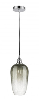 Brookhaven Flute - 1 Light - 7 inch - Polished Chrome - Cord hung - Mini Pendant (3442|616-1P-PC-G484-7SL)