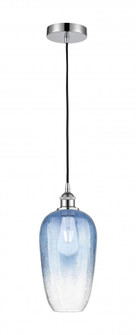 Brookhaven Flute - 1 Light - 7 inch - Polished Chrome - Cord hung - Mini Pendant (3442|616-1P-PC-G484-7SB)