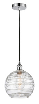 Athens Deco Swirl - 1 Light - 10 inch - Polished Chrome - Cord hung - Mini Pendant (3442|616-1P-PC-G1213-10CL)