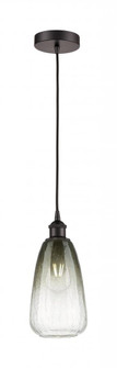 Brookhaven Almond - 1 Light - 6 inch - Oil Rubbed Bronze - Cord hung - Mini Pendant (3442|616-1P-OB-G480-6SL)