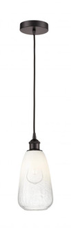 Brookhaven Almond - 1 Light - 6 inch - Oil Rubbed Bronze - Cord hung - Mini Pendant (3442|616-1P-OB-G480-6OP)