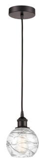 Athens Deco Swirl - 1 Light - 6 inch - Oil Rubbed Bronze - Cord hung - Mini Pendant (3442|616-1P-OB-G1213-6CL)