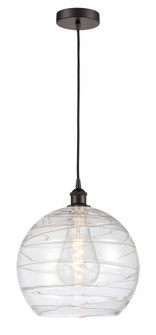 Athens Deco Swirl - 1 Light - 14 inch - Oil Rubbed Bronze - Cord hung - Mini Pendant (3442|616-1P-OB-G1213-14CL)