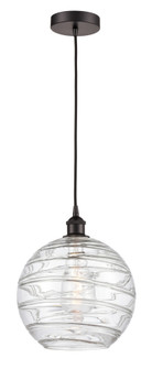 Athens Deco Swirl - 1 Light - 12 inch - Oil Rubbed Bronze - Cord hung - Mini Pendant (3442|616-1P-OB-G1213-12CL)