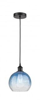 Brookhaven Globe - 1 Light - 8 inch - Matte Black - Cord hung - Mini Pendant (3442|616-1P-BK-G483-8SB)
