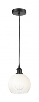 Brookhaven Globe - 1 Light - 8 inch - Matte Black - Cord hung - Mini Pendant (3442|616-1P-BK-G483-8OP)