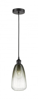 Brookhaven Almond - 1 Light - 6 inch - Matte Black - Cord hung - Mini Pendant (3442|616-1P-BK-G480-6SL)