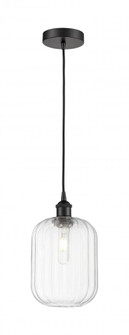 Preston Cylinder - 1 Light - 7 inch - Matte Black - Cord hung - Mini Pendant (3442|616-1P-BK-G460-7CL)