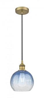 Brookhaven Globe - 1 Light - 8 inch - Brushed Brass - Cord hung - Mini Pendant (3442|616-1P-BB-G483-8SB)