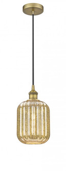 Preston Cylinder - 1 Light - 7 inch - Brushed Brass - Cord hung - Mini Pendant (3442|616-1P-BB-G460-7ME)