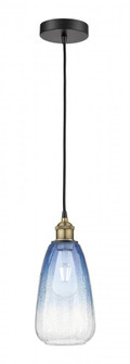 Brookhaven Almond - 1 Light - 6 inch - Black Antique Brass - Cord hung - Mini Pendant (3442|616-1P-BAB-G480-6SB)
