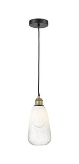 Brookhaven Almond - 1 Light - 6 inch - Black Antique Brass - Cord hung - Mini Pendant (3442|616-1P-BAB-G480-6OP)