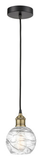 Athens Deco Swirl - 1 Light - 6 inch - Black Antique Brass - Cord hung - Mini Pendant (3442|616-1P-BAB-G1213-6CL)