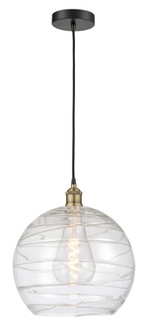 Athens Deco Swirl - 1 Light - 14 inch - Black Antique Brass - Cord hung - Mini Pendant (3442|616-1P-BAB-G1213-14CL)