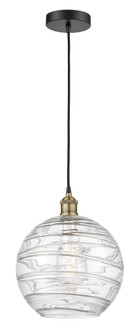 Athens Deco Swirl - 1 Light - 12 inch - Black Antique Brass - Cord hung - Mini Pendant (3442|616-1P-BAB-G1213-12CL)