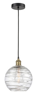 Athens Deco Swirl - 1 Light - 10 inch - Black Antique Brass - Cord hung - Mini Pendant (3442|616-1P-BAB-G1213-10CL)