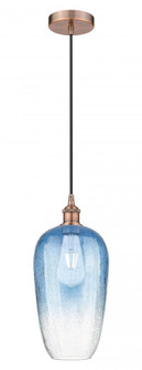 Brookhaven Flute - 1 Light - 7 inch - Antique Copper - Cord hung - Mini Pendant (3442|616-1P-AC-G484-7SB)