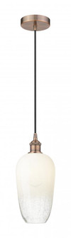 Brookhaven Flute - 1 Light - 7 inch - Antique Copper - Cord hung - Mini Pendant (3442|616-1P-AC-G484-7OP)