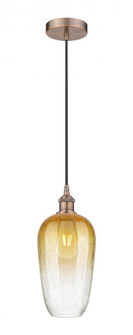 Brookhaven Flute - 1 Light - 7 inch - Antique Copper - Cord hung - Mini Pendant (3442|616-1P-AC-G484-7AM)