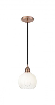 Brookhaven Globe - 1 Light - 8 inch - Antique Copper - Cord hung - Mini Pendant (3442|616-1P-AC-G483-8OP)