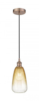 Brookhaven Almond - 1 Light - 6 inch - Antique Copper - Cord hung - Mini Pendant (3442|616-1P-AC-G480-6AM)