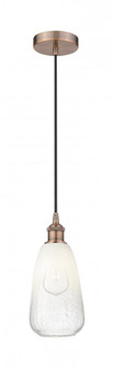 Brookhaven Almond - 1 Light - 6 inch - Antique Copper - Cord hung - Mini Pendant (3442|616-1P-AC-G480-6OP)