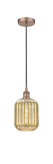 Preston Cylinder - 1 Light - 7 inch - Antique Copper - Cord hung - Mini Pendant (3442|616-1P-AC-G460-7ME)