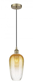 Brookhaven Flute - 1 Light - 7 inch - Antique Brass - Cord hung - Mini Pendant (3442|616-1P-AB-G484-7AM)