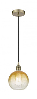Brookhaven Globe - 1 Light - 8 inch - Antique Brass - Cord hung - Mini Pendant (3442|616-1P-AB-G483-8AM)