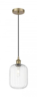 Preston Cylinder - 1 Light - 7 inch - Antique Brass - Cord hung - Mini Pendant (3442|616-1P-AB-G460-7CL)