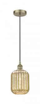Preston Cylinder - 1 Light - 7 inch - Antique Brass - Cord hung - Mini Pendant (3442|616-1P-AB-G460-7ME)