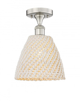Bristol Natural - 1 Light - 9 inch - Brushed Satin Nickel - Semi-Flush Mount (3442|616-1F-SN-NBD-9-NAT)