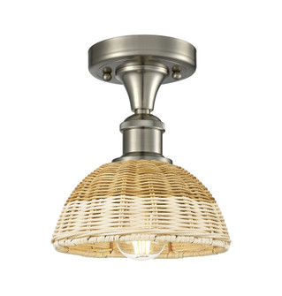 Bristol Natural II - 1 Light - 8 inch - Brushed Satin Nickel - Semi-Flush Mount (3442|616-1F-SN-NBD2-75-NAT)