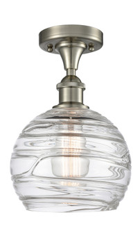 Athens Deco Swirl - 1 Light - 8 inch - Brushed Satin Nickel - Semi-Flush Mount (3442|616-1F-SN-G1213-8CL)