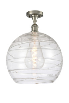 Athens Deco Swirl - 1 Light - 14 inch - Brushed Satin Nickel - Semi-Flush Mount (3442|616-1F-SN-G1213-14CL)
