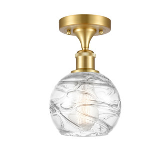 Athens Deco Swirl - 1 Light - 6 inch - Satin Gold - Semi-Flush Mount (3442|616-1F-SG-G1213-6CL)