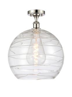 Athens Deco Swirl - 1 Light - 14 inch - Polished Nickel - Semi-Flush Mount (3442|616-1F-PN-G1213-14CL)