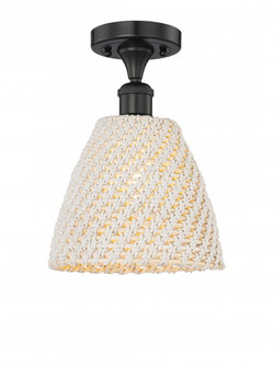 Bristol Natural - 1 Light - 9 inch - Matte Black - Semi-Flush Mount (3442|616-1F-BK-NBD-9-NAT)