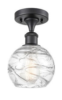 Athens Deco Swirl - 1 Light - 6 inch - Matte Black - Semi-Flush Mount (3442|616-1F-BK-G1213-6CL)