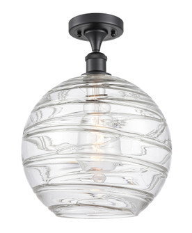 Athens Deco Swirl - 1 Light - 12 inch - Matte Black - Semi-Flush Mount (3442|616-1F-BK-G1213-12CL)