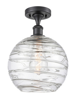 Athens Deco Swirl - 1 Light - 10 inch - Matte Black - Semi-Flush Mount (3442|616-1F-BK-G1213-10CL)