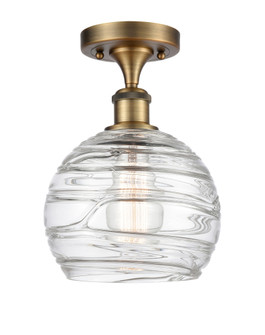Athens Deco Swirl - 1 Light - 8 inch - Brushed Brass - Semi-Flush Mount (3442|616-1F-BB-G1213-8CL)
