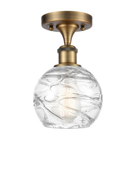 Athens Deco Swirl - 1 Light - 6 inch - Brushed Brass - Semi-Flush Mount (3442|616-1F-BB-G1213-6CL)