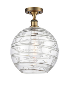 Athens Deco Swirl - 1 Light - 12 inch - Brushed Brass - Semi-Flush Mount (3442|616-1F-BB-G1213-12CL)