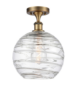 Athens Deco Swirl - 1 Light - 10 inch - Brushed Brass - Semi-Flush Mount (3442|616-1F-BB-G1213-10CL)