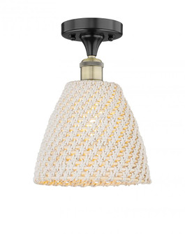Bristol Natural - 1 Light - 9 inch - Black Antique Brass - Semi-Flush Mount (3442|616-1F-BAB-NBD-9-NAT)