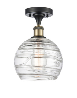 Athens Deco Swirl - 1 Light - 8 inch - Black Antique Brass - Semi-Flush Mount (3442|616-1F-BAB-G1213-8CL)