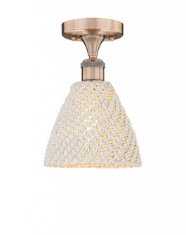 Bristol Natural - 1 Light - 8 inch - Antique Copper - Semi-Flush Mount (3442|616-1F-AC-NBD-75-NAT)